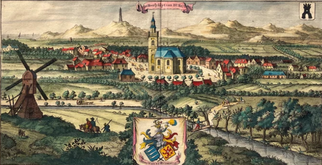 2, Molen 13653 Molen van Burgh (Burgh), kopergravure, uitgegeven in 1696 te Middelburg&nbsp; M. Smallegange. | Database Nederlandse molens