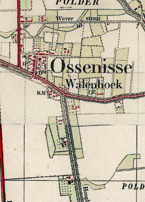 Molen 04199 a (korenmolen) (Ossenisse), deel van topogr.kaart 1925 | Database Nederlandse molens