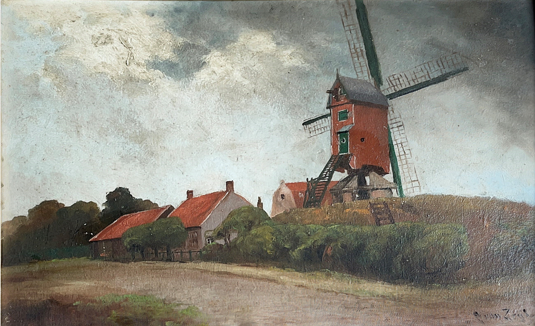1, Molen 03329 a Molen van Luteyn (St. Kruis), Schilderij van Collectie Jan Luteijn/DHM | Database Nederlandse molens