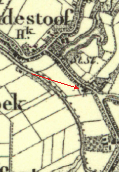Molen 04201 e Molen Kerckhaert (Hengstdijk), detail van topogr.kaart 1890 | Database Nederlandse molens