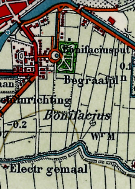 Molen 03251 Polder Eendekooi (N) (Dokkum), detail van topografische kaart 1936 | Database Nederlandse molens