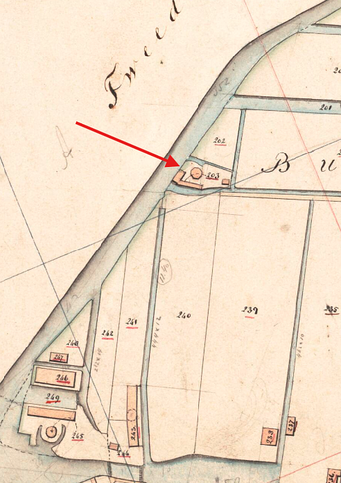 Molen 07182 Het Fortuyn (Nieuwendam), Kadastrale kaart 1811-1832: minuutplan Nieuwendam, Noord-Holland, sectie A, blad 01 (MIN07078A01) | Database Nederlandse molens