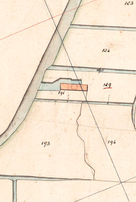 Molen 02552 d De Rotgans (Nieuwendam), Kadastrale kaart 1811-1832: minuutplan Nieuwendam, Noord-Holland, sectie A, blad 01 (MIN07078A01) | Database Nederlandse molens