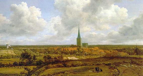 1, Molen 12633 Stadsmolen voorganger (Ootmarsum), fragment schilderij van Jacob v.Ruisdael (1670-1675) | Database Nederlandse molens media-bestand