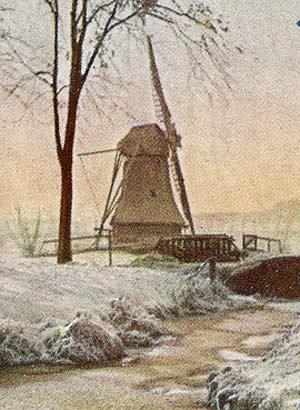 Molen 00661 Borgsloterpolder (Oosterhoogebrug), deel van ansichtkaart, coll. F.Weemaes | Database Nederlandse molens media-bestand