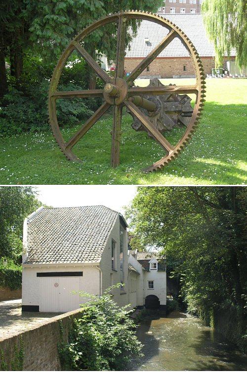 3, Molen 03924 Molen de Reek (Maastricht), Foto's: W.Jans, boven: wateras, opn. 17 okt.1999onder: Het molengebouw opn.8 juli 2007 | Database Nederlandse molens