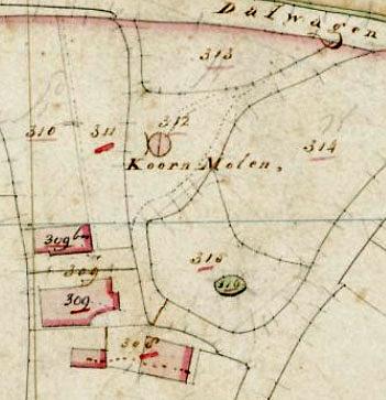 2, Molen 01609 a Korenmolen van Dodewaard (Dodewaard), fragment kadaster 1811-1831 | Database Nederlandse molens media-bestand