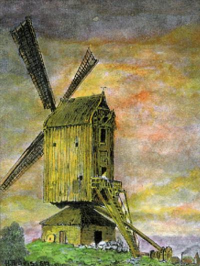 2, Molen 00204 De Donderbergse Molen (Roermond), Schilderij vervaardigd door H.R.Visser, coll Wim Bogaerts | Database Nederlandse molens media-bestand
