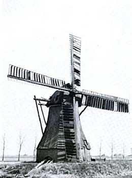 Molen 00636 Polder Tonnistil / Tonnistilster watermolen (Wagenborgen), Foto: W.O.Bakker 23 april 1958 | Database Nederlandse molens media-bestand
