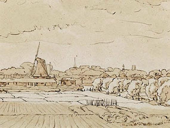 4, Molen 01042 De Kranenburg (Utrecht), Aquarel van D. Alex Colville, gedateerd op 11 juni 1945 | Database Nederlandse molens media-bestand