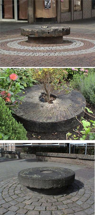 1, Molen 00278 De Hoop / De Stenen Molen (Elst), Foto: Th. van Kesteren, 7 september 2006drie molenstenen | Database Nederlandse molens media-bestand