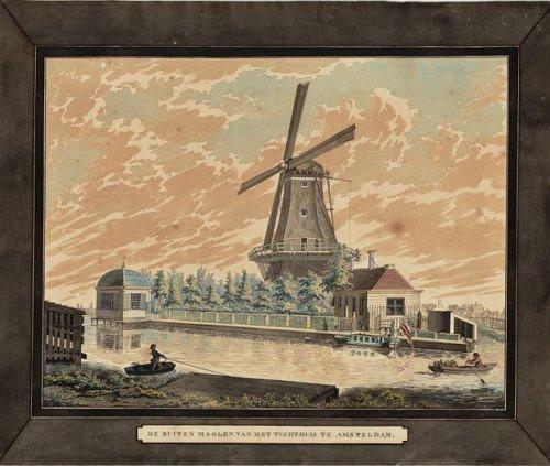 Molen 06657 k De Rasphuismolen / De Buitenmolen / De Oude Molen (Amsterdam), Tekening | Database Nederlandse molens media-bestand