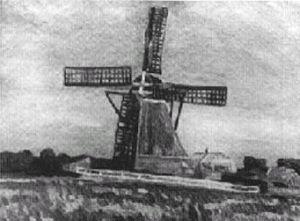 1, Molen 01544 a Wippolder (Den Haag), Prent van Leendert Scheltema, coll. E. Esselink | Database Nederlandse molens media-bestand