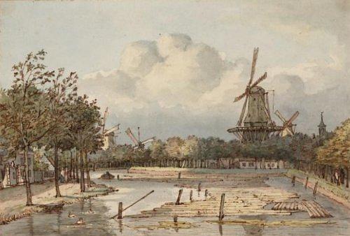1, Molen 06493 p De Rosenboom (3e)/ De Rozenboom (Amsterdam), 3. Tekening van Gerrit Lamberts, 1815 | Database Nederlandse molens media-bestand
