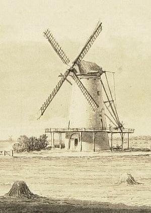 Molen 01049 b De Haan / Het Haantje (Haarlem), Hendrik Spilman, ca. 1773 (NH archief, KNA006003815) | Database Nederlandse molens media-bestand