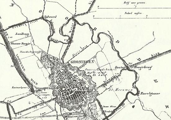 1, Molen 00468 a De Steenbok / Halfwegsmolen (Groningen), fragment J. Kuyper Gemeente Atlas van de provincie Groningen 1867 | Database Nederlandse molens media-bestand