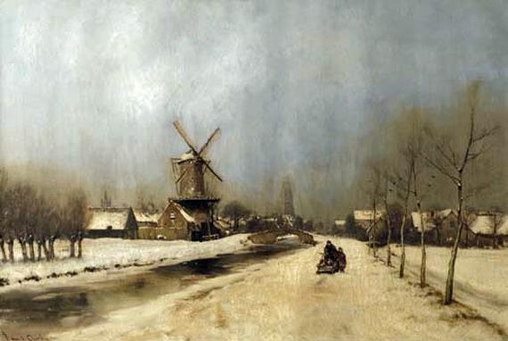 1, Molen 08591 Zaagmolen van Hermanus Hartogh Heijs (Delft), Schilderij van  L.F.H. Apol  | Database Nederlandse molens media-bestand