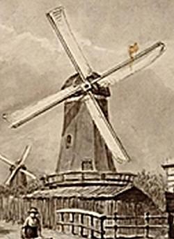 Molen 12090 De Oude Zager (Dordrecht), Detail van onderstaande tekening | Database Nederlandse molens media-bestand