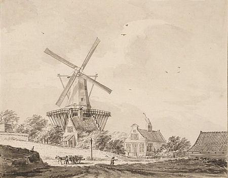 1, Molen 06490 q De Hoop (3e) (Amsterdam), Tekening: Bartholomeus Barbiers, 1860 | Database Nederlandse molens media-bestand