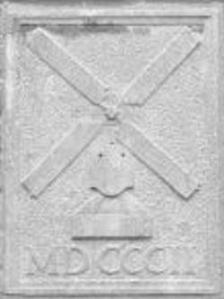 1, Molen 00383 vm. molen van Kasteel Ammersoyen (Ammerzoden), Gevelsteen die te vinden is in de Voorstraat nr 36 | Database Nederlandse molens media-bestand