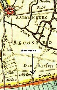 1, Molen 03329 d Biezenmolen (Eede), Fragment van kaart uit 1747 | Database Nederlandse molens media-bestand