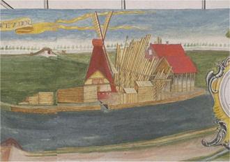 Molen 06677 y De Herder (1e) (Leiden), Fragment van een kaart anno 1778 De voormalige paltrokmolen | Database Nederlandse molens media-bestand