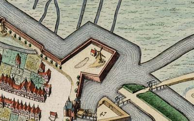 1, Molen 01545 a Bastion Vught / Bolwerk Sint-Albert / Santvlietmolen ('s-Hertogenbosch), fragment kaart J. Blaeu, 1649 | Database Nederlandse molens media-bestand