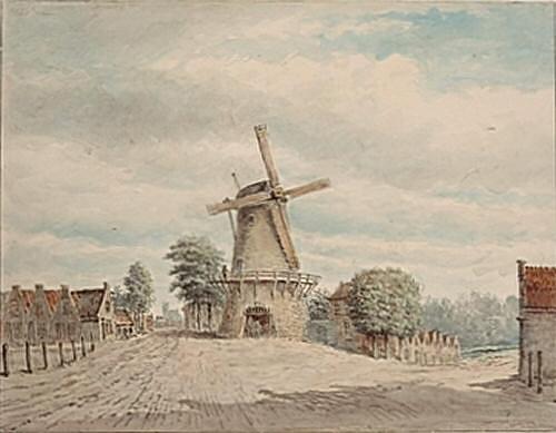 1, Molen 12065 Koornbloem / De Korenbloem / (Steene Moole?) (Dordrecht), Tekening n.n., ca. 1860 (coll. D. van Asperen) | Database Nederlandse molens media-bestand
