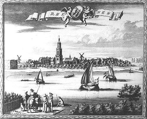 1, Molen 15820 Oostmolen / Bergmolen (Rhenen), Ets, de situatie rond 1492 tonend | Database Nederlandse molens media-bestand