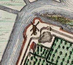 Molen 01209 g De Haas voorganger (Asperen), Fragment van kaart J. Blaeu | Database Nederlandse molens media-bestand