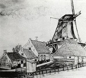 Molen 03165 d Westerrogmolen (2e) (Workum/ Warkum), Tekening (coll. G. Mulder/ coll. GMA) | Database Nederlandse molens media-bestand