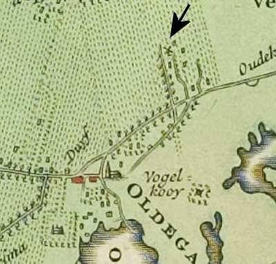 1, Molen 06649 a Korenmolen van Oudega (Oudega/ Aldegea), Atlas van Schotanus (1718), kaartfragment gemeente Smallingerland | Database Nederlandse molens media-bestand