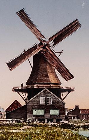 Molen 06393 p De Liefde / De Pik (Zaandam-West), Detail van onderstaande foto | Database Nederlandse molens media-bestand