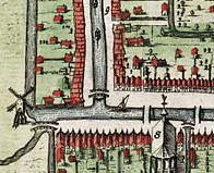 Molen 07161 Noordermolen (Workum/ Warkum), fragment kaart J.Blaeu, 1649-1700, zie externe link | Database Nederlandse molens media-bestand