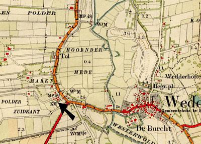 2, Molen 06424 d (standerdmolen) (Wedde), fragment kaart ca 1900 | Database Nederlandse molens media-bestand