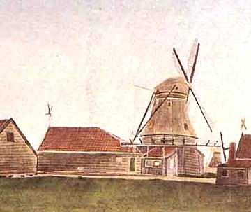Molen 04915 o De Kater (Zaandam-Oost), Aquarel van Gerrit Mol | Database Nederlandse molens media-bestand