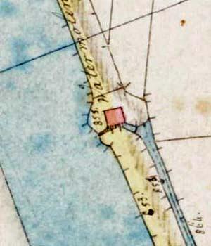Molen 06500 m Polder Alblasserdam, deel Kortland, Kortlandse Molen (Alblasserdam), fragment kadasterkaart | Database Nederlandse molens media-bestand