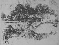 Molen 02841 Kasterense watermolen (Liempde), Ets van Jan Heesters, anno 1929 | Database Nederlandse molens media-bestand