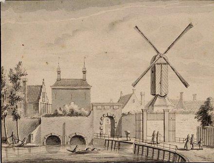 1, Molen 06651 j Molen de Rood / Roomolen (Alkmaar), Tekening van C. Pronk (1691-1759) © Regionaal Archief Alkmaar | Database Nederlandse molens media-bestand
