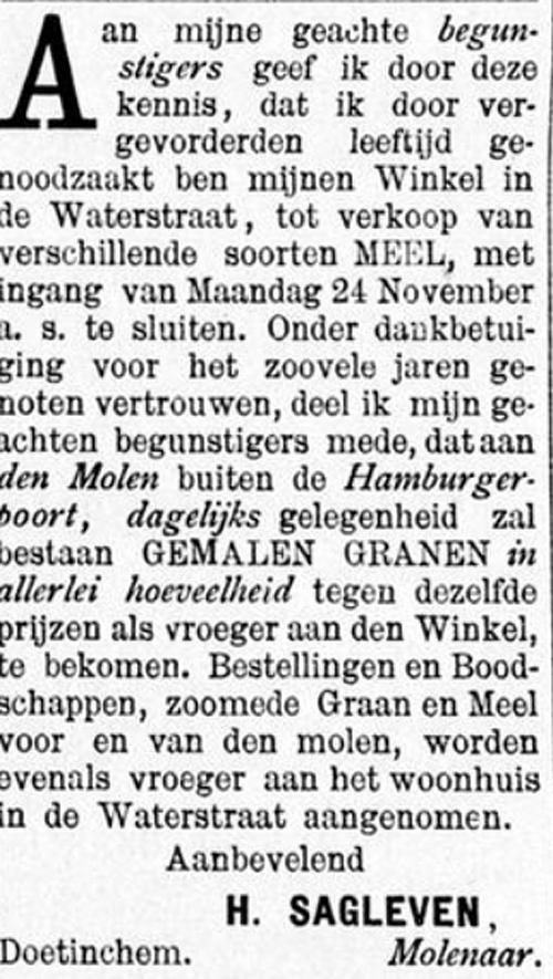 4, Molen 03123 b Molen van Sagleven (Doetinchem), De Graafschap, 22 november 1890 | Database Nederlandse molens media-bestand