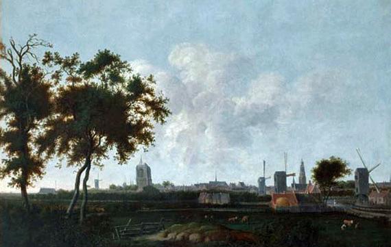 2, Molen 06648 q De Rooseboom (voorganger) (Leeuwarden/ Ljouwert), Stadsgezicht van Jacob Pietersz van der Croos | Database Nederlandse molens media-bestand
