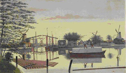 1, Molen 06491 t Het Leydsche Wapen / 't Leidsche Wapen / De Tobbe (Amsterdam), Tekening van J.M.A. Rieke (1851-1899) | Database Nederlandse molens media-bestand