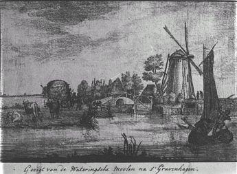 1, Molen 06498 t Oud Wateringveldsepolder (Wateringen), Prent van de Wateringveldse molen | Database Nederlandse molens media-bestand