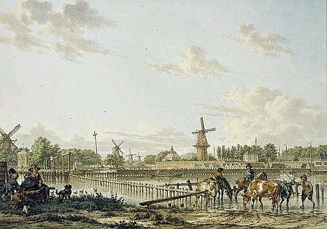 1, Molen 06490 r De Haan (3e)/ De Roode Haan / De Rode Haan (Amsterdam), 2. V.l.n.r. De Seskant, De Rode Haan, De Hoop, De Wetering en de Groen | Database Nederlandse molens media-bestand