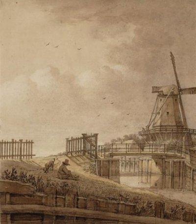 Molen 06491 i De Koe (Amsterdam), Tekening van D. Kerhoff | Database Nederlandse molens media-bestand