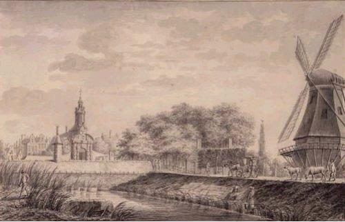3, Molen 06491 i De Koe (Amsterdam), Krijttekening  van Jacobus Kops Goedschalksz. (1750-1775) | Database Nederlandse molens media-bestand