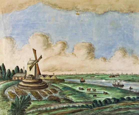 3, Molen 00856 a De Hoop / De Vlijt / Molen van Verburgt (Arnhem), Tekening 1800-1900 (coll. Gelders Archief) | Database Nederlandse molens media-bestand
