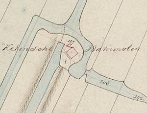 Molen 03938 g Keetenpolder / Keetensche molen (Capelle aan den IJssel), fragment kadaster 1811 | Database Nederlandse molens media-bestand