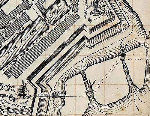 1, Molen 06491 f Stadsvuilwatermolen (2) (Amsterdam), Detail van onbekende kaart | Database Nederlandse molens media-bestand