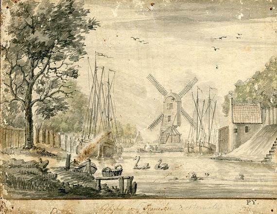 3, Molen 11855 Westerpoortmolen (Franeker/ Frjentsjer), Pieter Idserts Portier, jaartal onbekend, collectie Museum Martena | Database Nederlandse molens media-bestand